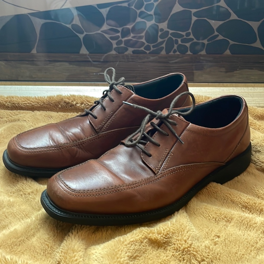 Mens Bostonian Flexlite Chestnut Brown Oxford Dress Shoes Size 10